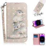 For iPhone 14 Pro Max 3D Colored Horizontal Flip Leather Phone Case (Squirrels)