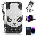 For iPhone 14 Pro Max 3D Colored Horizontal Flip Leather Phone Case (Angry Bear)