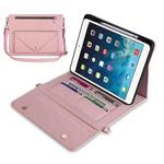 3-fold Zipper Leather Tablet Case Crossbody Pocket Bag For iPad mini 5 / 4 / 3 / 2 / 1(Pink)