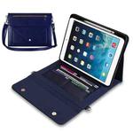 3-fold Zipper Leather Tablet Case Crossbody Pocket Bag For iPad mini 5 / 4 / 3 / 2 / 1(Blue)