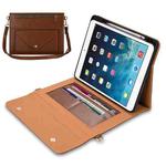 3-fold Zipper Leather Tablet Case Crossbody Pocket Bag For iPad mini 5 / 4 / 3 / 2 / 1(Brown)