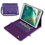 3-fold Zipper Leather Tablet Case Crossbody Pocket Bag For iPad 9.7 2018 & iPad 9.7 2017 & Air 2 & Air(Purple)