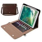 3-fold Zipper Leather Tablet Case Crossbody Pocket Bag For iPad 10.2 2019 / 2020 / 2021 / Air 2019 10.5(Coffee)