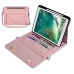 3-fold Zipper Leather Tablet Case Crossbody Pocket Bag For iPad 10.2 2019 / 2020 / 2021 / Air 2019 10.5(Pink)