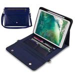 3-fold Zipper Leather Tablet Case Crossbody Pocket Bag For iPad 10.2 2019 / 2020 / 2021 / Air 2019 10.5(Blue)