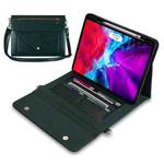 3-fold Zipper Leather Tablet Case Crossbody Pocket Bag For iPad Pro 12.9 2018 / 2020 / 2021(Green)