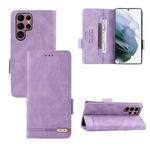 For Samsung Galaxy S22 Ultra 5G Magnetic Clasp Flip Leather Phone Case(Purple)