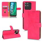 For Realme Narzo 50A Skin Feel Magnetic Flip Leather Phone Case(Rose Red)