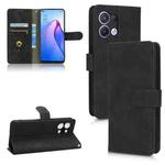 For OPPO Reno8 5G Skin Feel Magnetic Flip Leather Phone Case(Black)