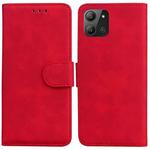For Infinix Hot 11 2022 Skin Feel Pure Color Flip Leather Phone Case(Red)