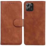 For Infinix Hot 11 2022 Skin Feel Pure Color Flip Leather Phone Case(Brown)