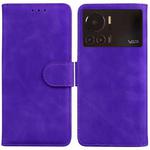 For Infinix Note 12 VIP Skin Feel Pure Color Flip Leather Phone Case(Purple)