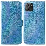 For Infinix Hot 11 2022 Colorful Magnetic Buckle Leather Phone Case(Blue)