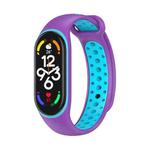For Xiaomi Mi Band 7 Two-color Silicone Watch Band(Purple+Blue)