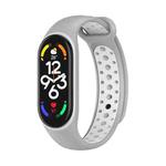 For Xiaomi Mi Band 7 Two-color Silicone Watch Band(Grey+White)