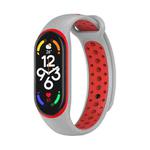 For Xiaomi Mi Band 7 Two-color Silicone Watch Band(Grey+Red)