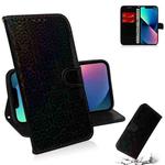For iPhone 14 Colorful Magnetic Buckle Leather Phone Case (Black)