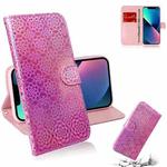 For iPhone 14 Plus Colorful Magnetic Buckle Leather Phone Case (Pink)