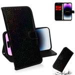 For iPhone 14 Pro Colorful Magnetic Buckle Leather Phone Case(Black)