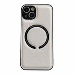 For iPhone 14 Plus Litchi Texture Magsafe Magnetic Phone Case (White)