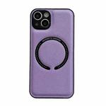 For iPhone 14 Plus Litchi Texture Magsafe Magnetic Phone Case (Purple)