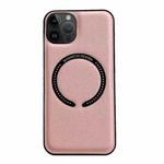 For iPhone 14 Pro Max Litchi Texture Magsafe Magnetic Phone Case (Pink)