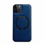 For iPhone 14 Pro Max Litchi Texture Magsafe Magnetic Phone Case (Blue)