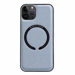 For iPhone 14 Pro Max Litchi Texture Magsafe Magnetic Phone Case (Sierra Blue)