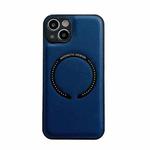 For iPhone 12 Pro Max Litchi Texture Magsafe Magnetic Phone Case(Blue)