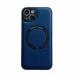 For iPhone 11 Pro Max Litchi Texture Magsafe Magnetic Phone Case (Blue)