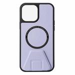 For iPhone 11 MagSafe Magnetic Holder Leather Back Phone Case (Lavender Purple)