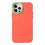 For iPhone 11 Color Contrast Lens Frame TPU Phone Case (Orange+Green)