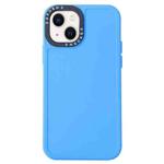 For iPhone 14 Black Lens Frame TPU Phone Case (Sky Blue)