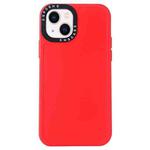 For iPhone 14 Plus Black Lens Frame TPU Phone Case (Red)