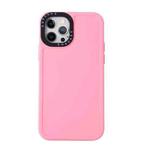 For iPhone 13 Black Lens Frame TPU Phone Case(Pink)