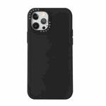 For iPhone 12 Pro Max Black Lens Frame TPU Phone Case(Black)