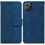 For Infinix Hot 11 2022 Geometric Embossed Leather Phone Case(Blue)