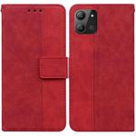 For Infinix Hot 11 2022 Geometric Embossed Leather Phone Case(Red)