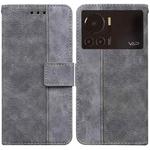 For Infinix Note 12 VIP Geometric Embossed Leather Phone Case(Grey)