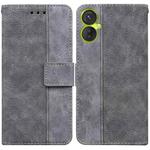 For Tecno Spark 9 Pro Geometric Embossed Leather Phone Case(Grey)
