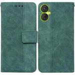 For Tecno Spark 9 Pro Geometric Embossed Leather Phone Case(Green)