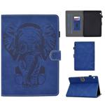 For Huawei T5-10.0 Embossed Elephant Pattern Horizontally Flip PU Leather Case with Magnetic Buckle & Bracket and Card Slot(Blue)