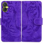 For Tecno Spark 9 Pro Tiger Embossing Pattern Horizontal Flip Leather Phone Case(Purple)