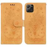 For Infinix Hot 11 2022 Butterfly Rose Embossed Leather Phone Case(Yellow)