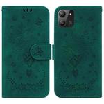 For Infinix Hot 11 2022 Butterfly Rose Embossed Leather Phone Case(Green)