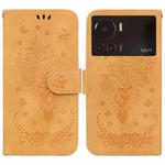 For Infinix Note 12 VIP Butterfly Rose Embossed Leather Phone Case(Yellow)