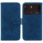 For Infinix Note 12 VIP Butterfly Rose Embossed Leather Phone Case(Blue)