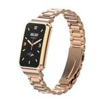 For Xiaomi Mi Band 7 Pro Three-Bead Metal Watch Band(Rose Gold)