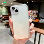 For iPhone 14 Plus Glitter Gradient Tempered Glass Phone Case (Orange)