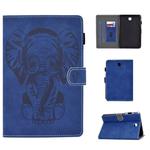 For Galaxy Tab A 8.0 (2015) T350 T355 Embossed Elephant Pattern Horizontal Flip PU Leather Case with Sleep Function & Magnetic Buckle & Bracket and Card Slot(Blue)